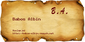 Babos Albin névjegykártya